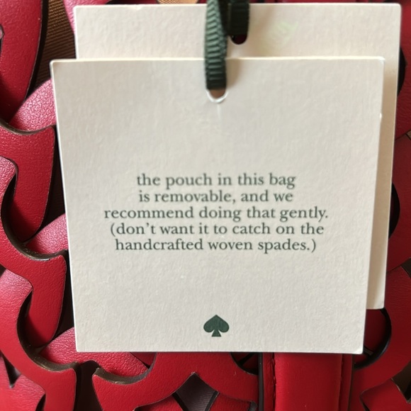 Kate Spade Dorie Medium Bucket handbag in hot chili red genuine leather - Picture 7 of 11